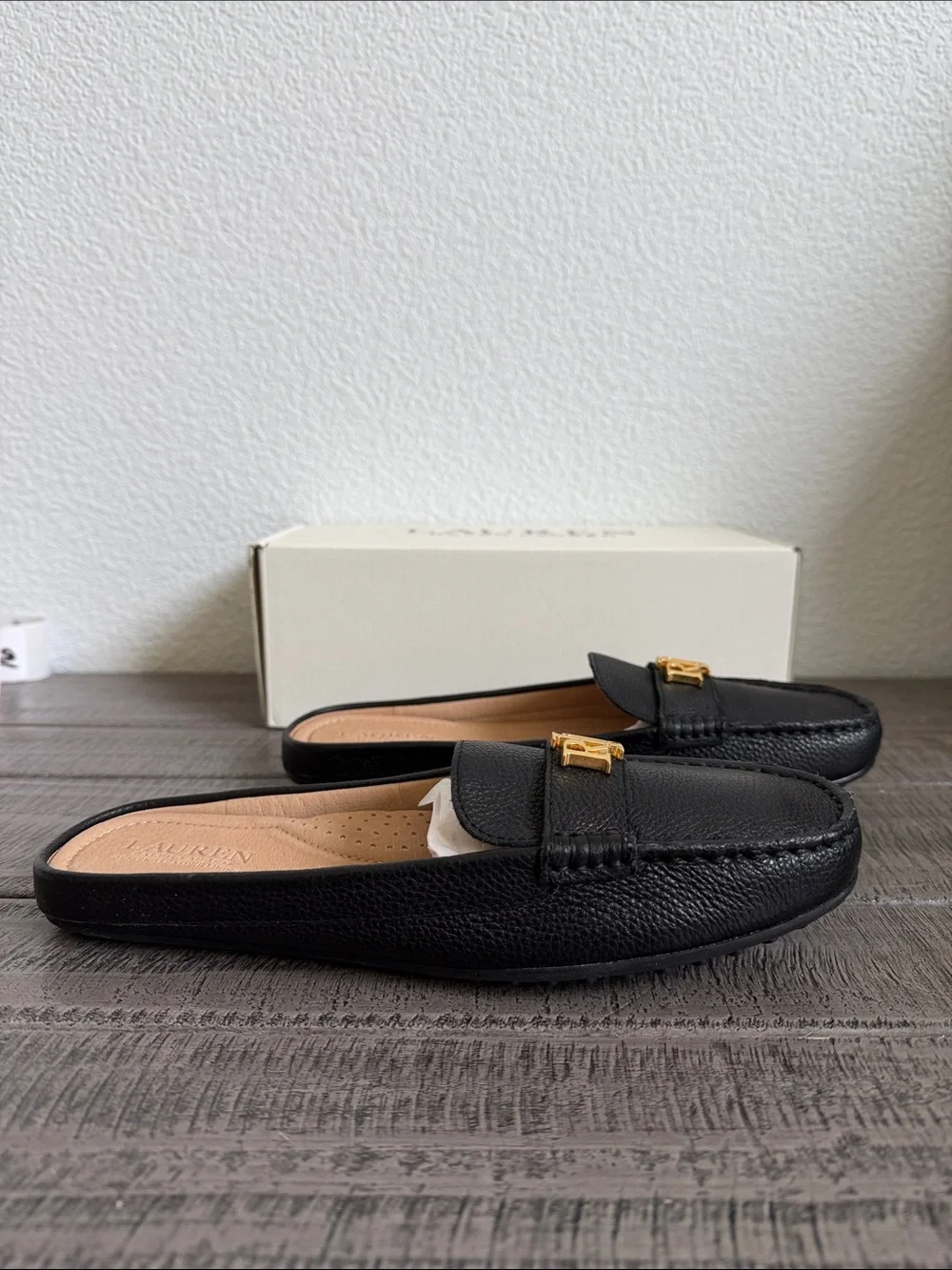 Ralph Lauren Women's Barnsbury Slip-On Hardware Mule Loafer Flats NIB